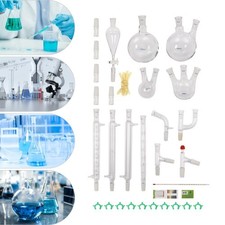 24/40 Joints Glass Organic Chemistry Lab Glassware Kit, 32PCS Lab Chemilcal Unit