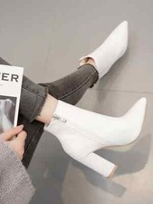 stivali stivaletti bianco alto