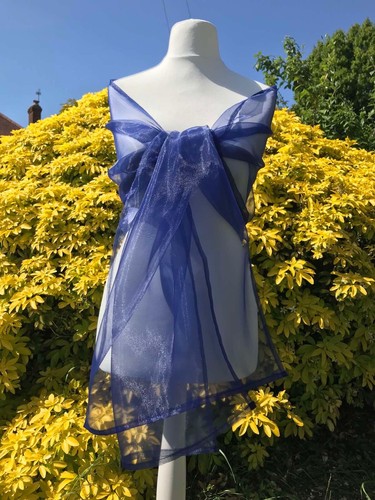 Scialle organza blu navy - blu,