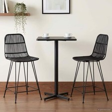 Sgabello da bar 2 pcs Rattan e