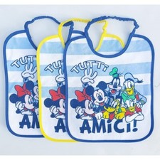 6 bavaglini rettangolari Disney fantasie assortite (Topolino) Bavette pappa