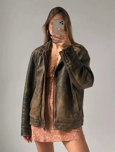 Giacca pelle oversize - giacca, anni