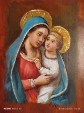 madonna e bambinello olio su
