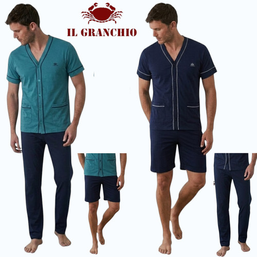 Pigiama uomo aperto cotone - pigiama,