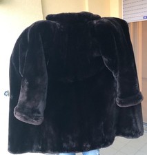 pelliccia vera castoro rasato colore nero taglia M/L