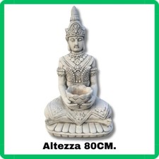 Statua da giardino per esterno scultura monaco Buddha in cemento marmo H.82CM