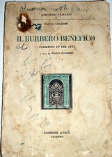 Carlo goldoni il burbero benefico, palermo 1933 (dimensioni 20x14x0,5 cm112 pagi