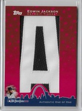 2010 Topps Edwin Jackson nel nome All-Star lettera toppa reliquia INR-39 #1/1