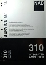 NAD 310 Amplificatore Manuale di Servizio Originale