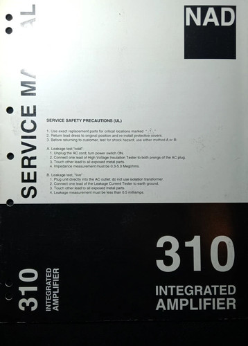 Nad 310 amplificatore manuale - 310,