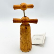 Cavatappi antico da collezione in legno a doppia elica manico tirebouchon 900