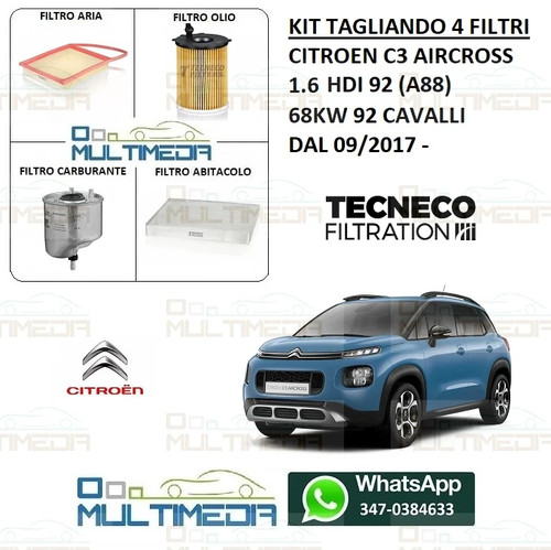 Kit tagliando filtri tecneco - tagliando,