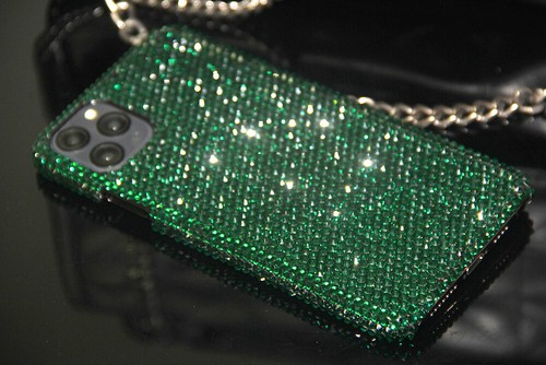Custodia bling green diamond - diamond, f