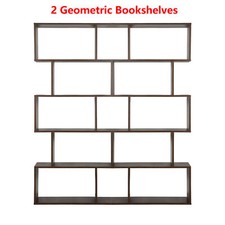 Confezione 2 Librerie Geometriche 5 Livelli Forma S Libreria Espositore per Camera da Letto 
