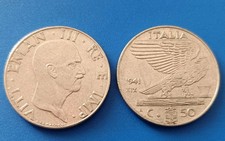 ITALIA MONETA 50 CENTESIMI 1941 MAGNETICA REGNO D'ITALIA - FASCISTA VINTAGE 