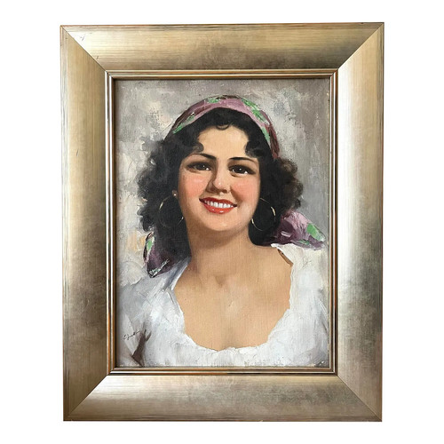 Dipinto olio italiano vintage