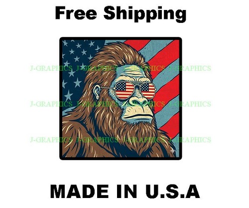 Adesivo bigfoot bandiera usa - adesivo,