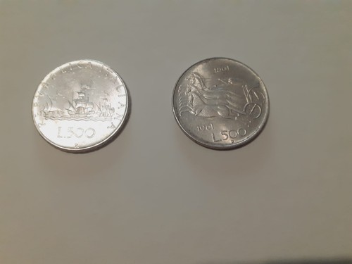 Coppia monete 500 lire - coppia,