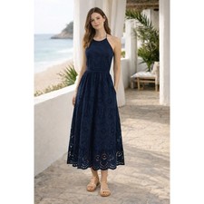 Maxi abito donna con occhielli