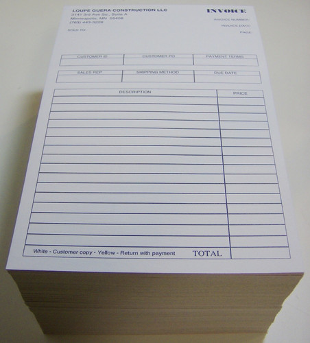 Printed part carbonless - 3-part,