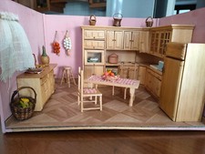 DOLLS HOUSE KITCHEN - CASA DELLE BAMBOLE AMBIENTE CUCINA FATTO A MANO