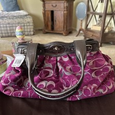 Borsa a tracolla Coach Mia F15517 GRANDE tela firma C raccolta rosa magia nuova con etichette