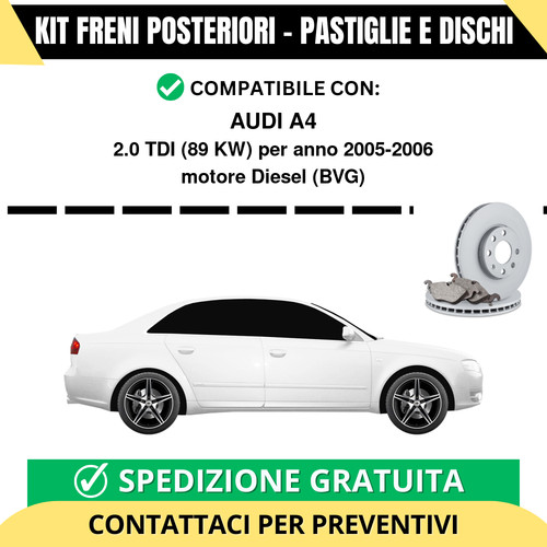 Kit freni posteriori per audi - freni,