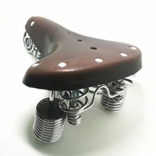 Sella bici d'epoca 3 molle comfort pelle retrò cuscino sedile bici equitazione