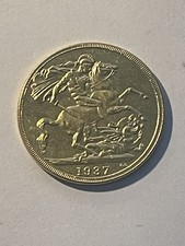 Moneta da 2 sterline 28 mm 1937 Regno Unito Edoardo VIII sovrana placcata oro