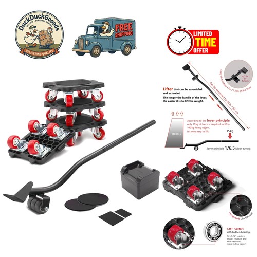 Furniture mover set with 360 - set, 360°