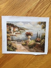 Gazebo near the Ocean - Original Oil Painting on canvas, 10” x 12”