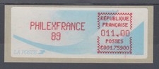 Francia Crouzet-ATM PHILEXFRANCE 89, colore rosso brunastro, valore 11,00 ** 