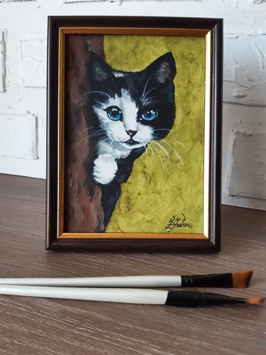Quadro originale gatto smoking