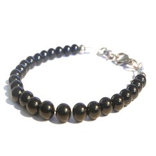 Bracciale perle nere da uomo braccialetto in acciaio inox di donna con perla  6