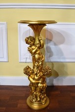 Colonna silik con angeli alzatina capitello in resina foglia oro barocco r41
