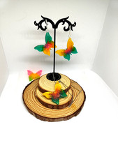 Collana e orecchini farfalla resina colorata fatti a mano con argento