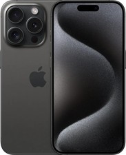 Apple iPhone 15 Pro - 128GB - Titanio Nero incl. Custodia Silicone e Vetro Protettivo Buono