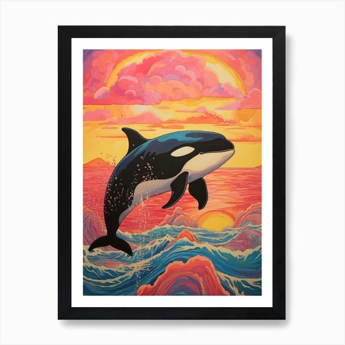 Rainbow waves orca crayon - rainbow,