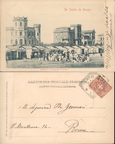 Rimini camerini con bagnanti - rimini,