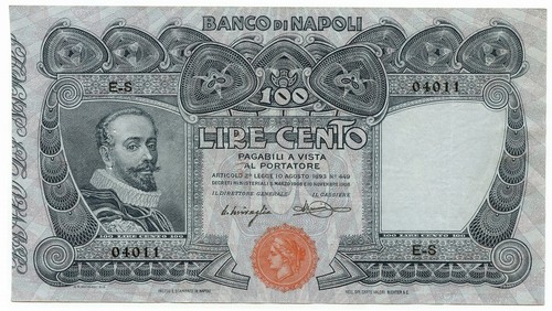 100 lire banco napoli - banco,