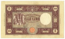 1000 LIRE BARBETTI GRANDE M TESTINA RETRO BI 11/08/1943 BB
