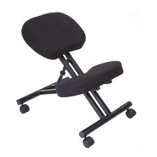 Sgabello svedese ergonomico in acciaio Regolabile in altezza tessuto nero