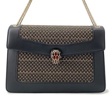 Borsa a tracolla BVLGARI Serpenti in pelle nero/oro 286639