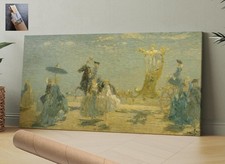 Cavalli Emma Ciardi Sinfonia TELA BLU ARTE DA PARETE 34x18 in