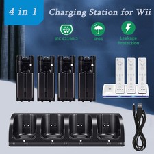 Wii Controller Stazione di Ricarica Adatta Batteria Stazione di Ricarica con 4 Batterie per Nintendo