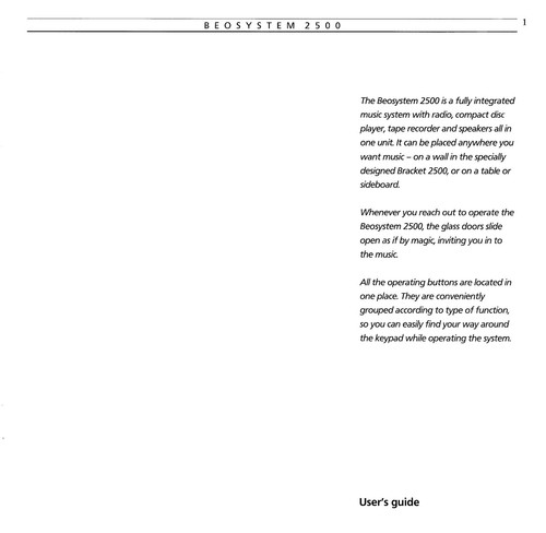 Manuale uso bang olufsen - manuale, d'uso