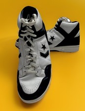 Converse Weapon 1986 Vintage SKU 1H795 Hi-Tops Pelle Bianco e Blu Navy Uomo US 12