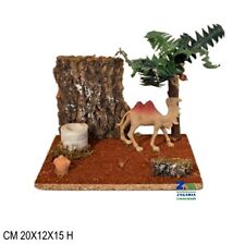 SCENARIO AMBIENTAZIONE CAMELLO CON PALMA PER PRESEPE NATALIZIO SU BASE ART 28238