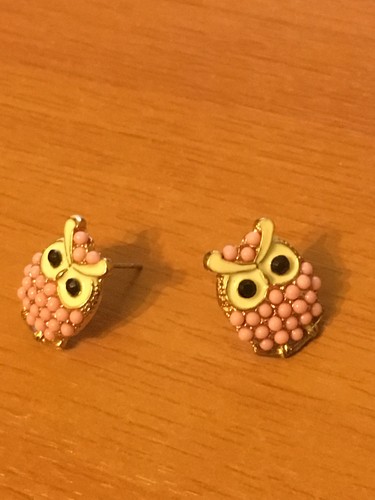 Orecchini gufo colore rosa - orecchini,
