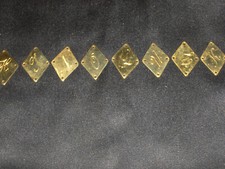 LETTERE CIFRE METALLO VINTAGE COL. ORO DA CUCIRE 2 x 2,5 cm x PELLICCE VEDI MENU